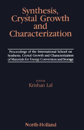 Immagine di copertina: Synthesis, Crystal Growth and Characterization 9780444864352