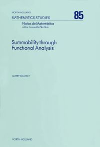 Imagen de portada: Summability Through Functional Analysis 9780444868404