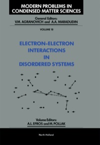 Imagen de portada: Electron-Electron Interactions in Disordered Systems 1st edition 9780444869166