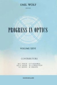Cover image: Progress in Optics Volume 26 9780444870964