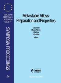 Cover image: Metastable Alloys: Preparation and Properties 9780444873316