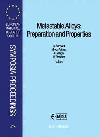 Cover image: Metastable Alloys: Preparation and Properties 9780444873316