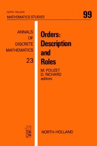 表紙画像: Orders: Description and Roles: Description and Roles 9780444876010