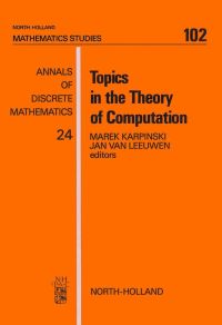 Omslagafbeelding: Topics in the Theory of Computation 9780444876478