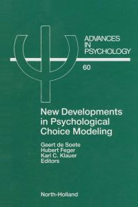 Imagen de portada: New Developments in Psychological Choice Modeling 9780444880574