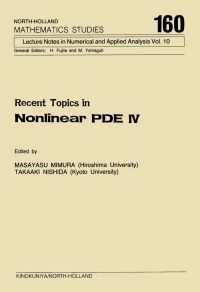 Imagen de portada: Recent Topics in Nonlinear PDE IV 9780444880871