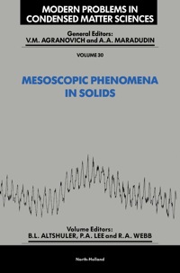 Titelbild: Mesoscopic Phenomena in Solids 1st edition 9780444884541