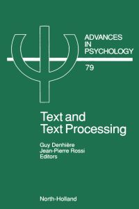 Imagen de portada: Text and Text Processing 9780444884848