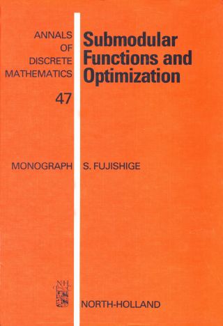 Cover image: Submodular Functions and Optimization 9780444885562