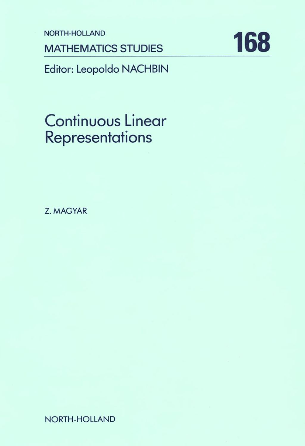 Continuous Linear Representations (eBook)