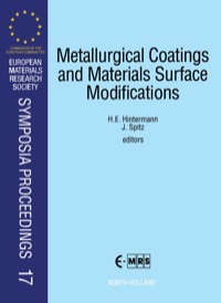 Immagine di copertina: Metallurgical Coatings and Materials Surface Modifications 1st edition 9780444890740