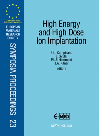 Cover image: High Energy and High Dose Ion Implantation 1st edition 9780444894182