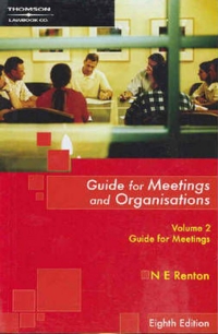 Cover image: Guide for Meetings & Organisations, 
Volume 2, Guide for Meetings 8th edition 9780455220840