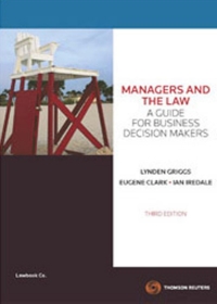 Imagen de portada: Managers & the Law: A Guide for Business Decision Makers 3rd edition 9780455226309