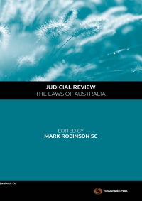 Cover image: Judicial Review - The Laws of Australia 1st edition 9780455234113