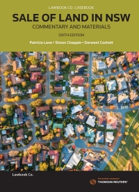 صورة الغلاف: Sale of Land in New South Wales: Commentary & Materials 6th edition 9780455233703