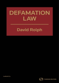 Cover image: Defamation Law 1st edition 9780455228570