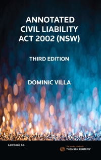 Imagen de portada: Annotated Civil Liability Act 2002 (NSW) 3rd edition 9780455236070