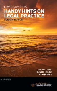 Immagine di copertina: Lewis & Kyrou’s Handy Hints on Legal Practice 4th edition 9780455233994