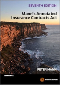 Cover image: Mann's Annotated Insurance Contract Act 7th edition 9780455500096