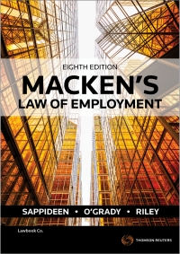 Cover image: Macken's Law of Employment 8th edition 9780455237824
