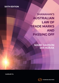 Cover image: Shanahan's Australia Law of Trademarks 6th edition 9780455238388