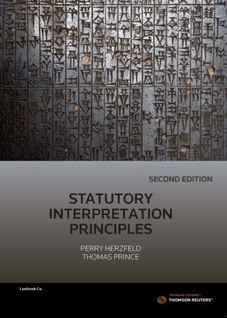 Cover image: Statutory Interpretation Principles 2nd edition 9780455243603