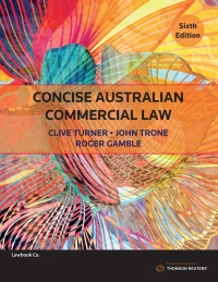 Cover image: Concise Australian Commercial Law 6th edition 9780455244686