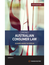 Imagen de portada: Corones' Australian Consumer Law 5th edition 9780455246031