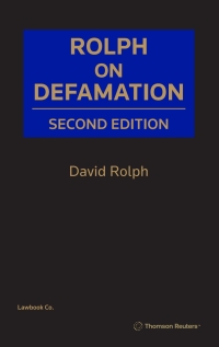 Cover image: Rolph on Defamation 2nd edition 9780455502113