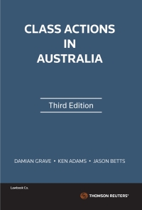 Cover image: Class Actions in Australia 3rd edition 9780455502168