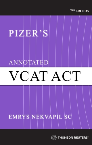 Imagen de portada: Pizer's Annotated VCAT Act 7th edition 9780455501307