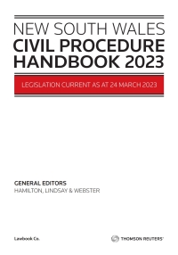 Cover image: NSW Civil Procedure Handbook 2023 1st edition 9780455502861