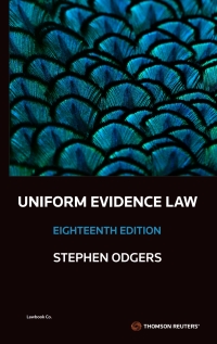 Imagen de portada: Uniform Evidence Law 18th edition 9780455503035