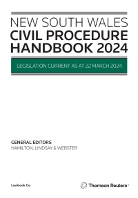 Imagen de portada: NSW Civil Procedure Handbook 2024 1st edition 9780455503189