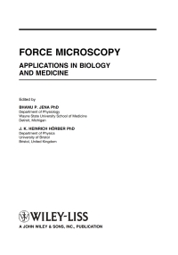 Imagen de portada: Force Microscopy: Applications in Biology and Medicine 1st edition 9780471396284