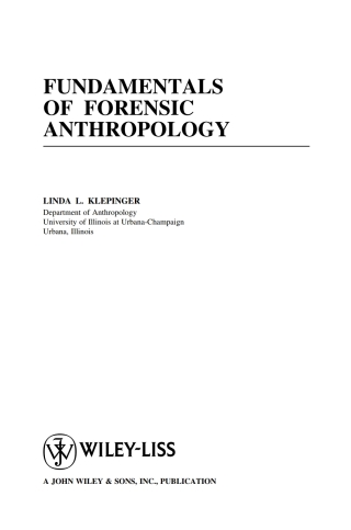 Cover image: Fundamentals of Forensic Anthropology 1st edition 9780471210061
