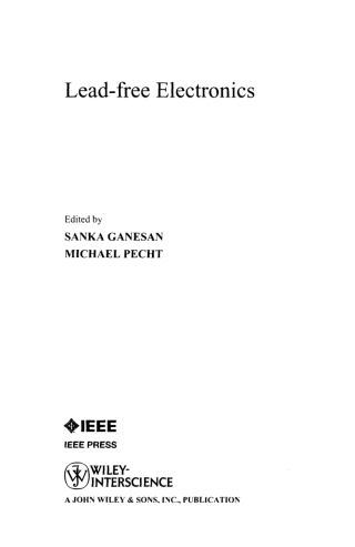 Imagen de portada: Lead-free Electronics 1st edition 9780471786177