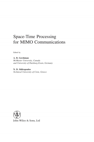 Imagen de portada: Space-Time Processing for MIMO Communications 1st edition 9780470010020