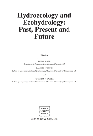 Immagine di copertina: Hydroecology and Ecohydrology: Past, Present and Future 1st edition 9780470010174