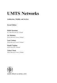 Cover image: UMTS Networks 2nd edition 9780470011034