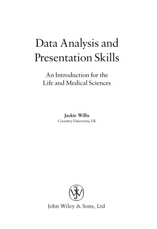 Imagen de portada: Data Analysis and Presentation Skills 1st edition 9780470852736