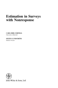 Imagen de portada: Estimation in Surveys with Nonresponse 1st edition 9780470011331