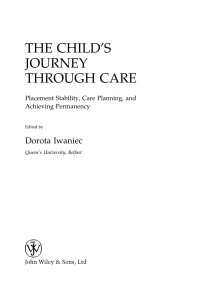 Imagen de portada: The Child's Journey Through Care 1st edition 9780470011379