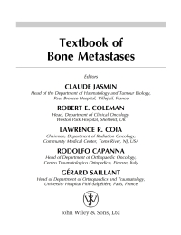 Imagen de portada: Textbook of Bone Metastases 1st edition 9780471877424