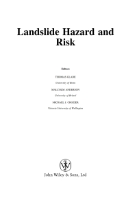 Imagen de portada: Landslide Hazard and Risk 1st edition 9780471486633