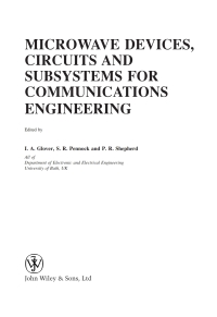 صورة الغلاف: Microwave Devices, Circuits and Subsystems for Communications Engineering 1st edition 9780471899648