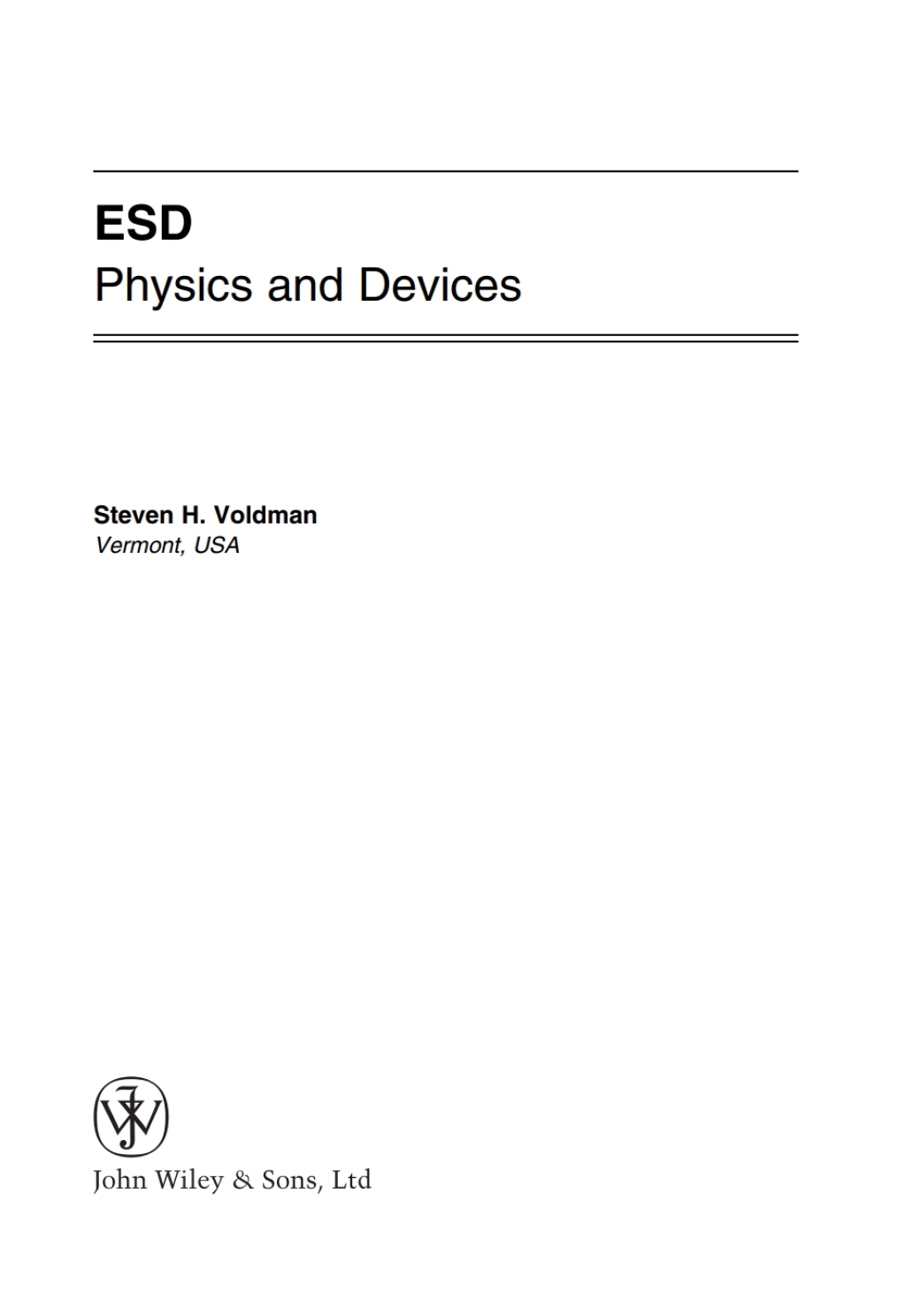 ESD Physics and Devices 1st Edition