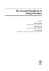 Cover image: The Essential Handbook of Eating Disorders 1st edition 9780470014639