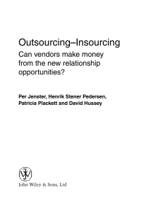 صورة الغلاف: Outsourcing -- Insourcing 1st edition 9780470844908